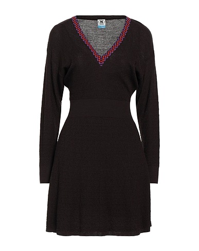 M MISSONI Short dress Dark brown 50% Wool, 45% Viscose, 5% Polyamide