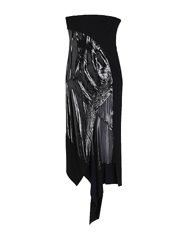 MUGLER Midi dress Black 54% Silk, 46% Polyester, Viscose, Elastane, Polyamide