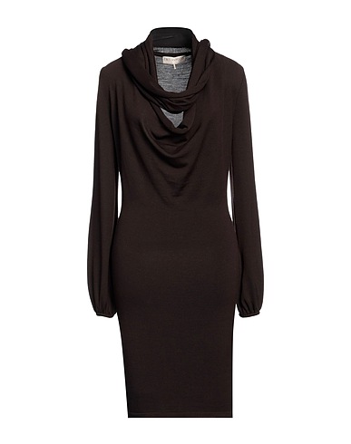 PUCCI Midi dress Dark brown 100% Virgin Wool