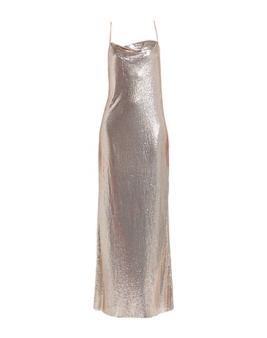 ALICE + OLIVIA Vestito lungo Platino 100% Alluminio, Seta