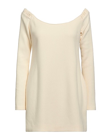 KHAITE Short dress Cream 100% Virgin Wool