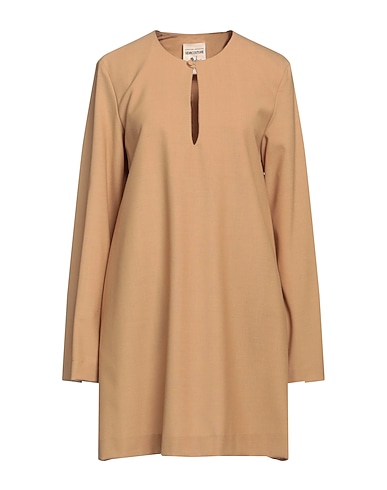 SEMICOUTURE Kurzes Kleid Sand 53% Polyester, 43% Schurwolle, 4% Elastan