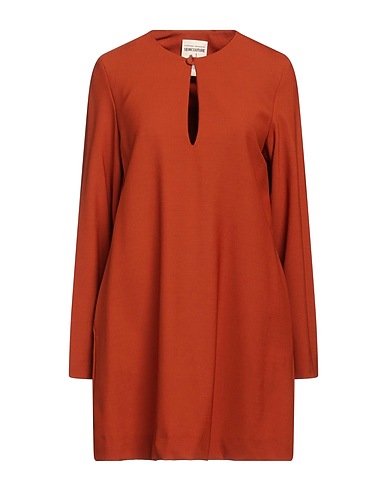 SEMICOUTURE Short dress Rust 53% Polyester, 43% Virgin Wool, 4% Elastane