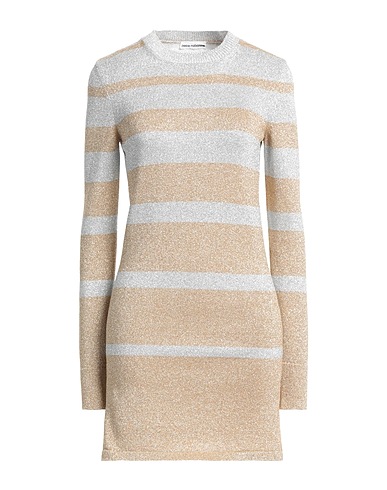 RABANNE Short dress Silver 35% Metallic Polyester, 34% Polyamide, 31% Cotton