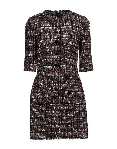 DOLCE&GABBANA Office dress Dark brown 62% Synthetic fibers, 22% Cotton, 14% Wool, 2% Alpaca wool