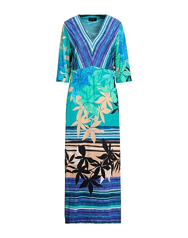 CLIPS Long dress Blue 95% Viscose, 5% Elastane