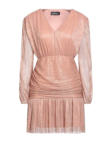 VANESSA SCOTT Short dress Rose gold 95% Polyester, 5% Lurex®