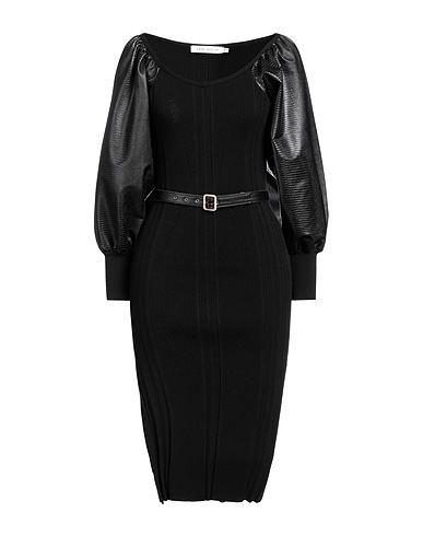 SIMONA CORSELLINI Midi dress Black 70% Viscose, 30% Polyester