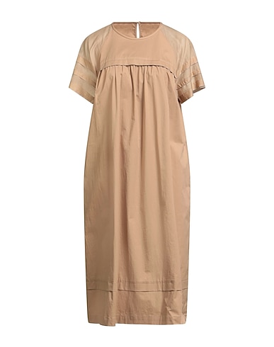 PESERICO Midi dress Sand 97% Cotton, 3% Elastane, Silk