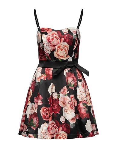 RINASCIMENTO Short dress Black 95% Polyester, 5% Elastane