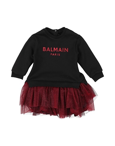 BALMAIN Vestito Baby  Nero 100% Cotone, Poliestere, Poliammide
