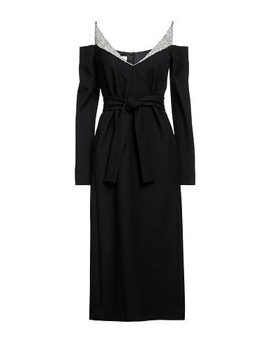 DRIES VAN NOTEN Midi dress Black 57% Wool, 43% Silk