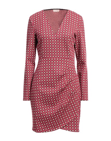 LIU •JO Short dress Magenta 49% Polyester, 35% Cotton, 9% Metallic Polyester, 4% Polyamide, 3% Elastane