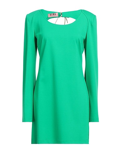 GINA GORGEOUS Short dress Green 65% Viscose, 30% Polyamide, 5% Elastane