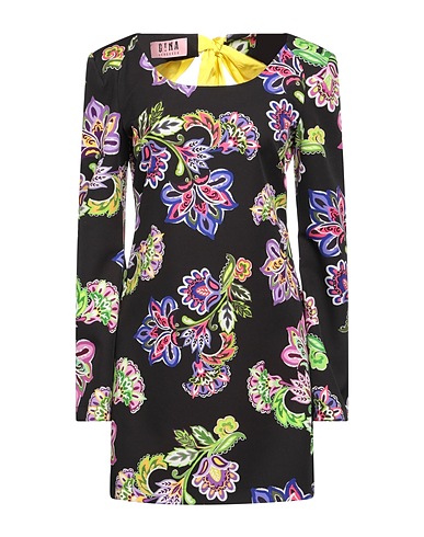 GINA GORGEOUS Short dress Black 92% Polyester, 8% Elastane