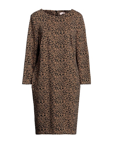 LIU •JO Short dress Sand 49% Polyester, 35% Cotton, 9% Metallic fiber, 4% Polyamide, 3% Elastane