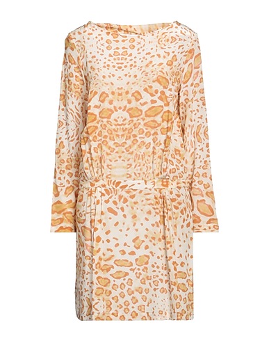 VIRNA DRÒ Short dress Beige 100% Silk