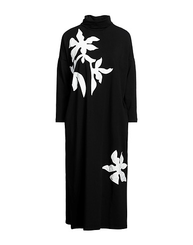 ROSÉ A POIS Midi dress Black 92% Cotton, 8% Elastane