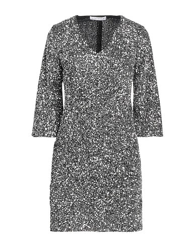 CARACTÈRE Vestito corto Argento 100% Poliestere