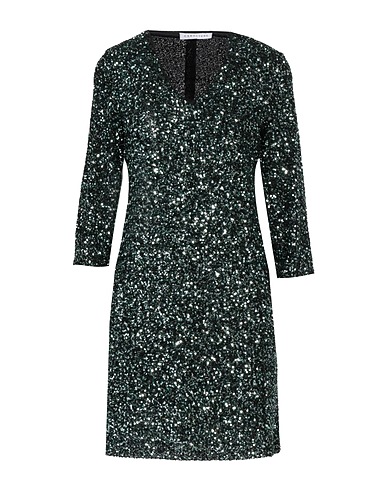 CARACTÈRE Vestito corto Verde scuro 100% Poliestere