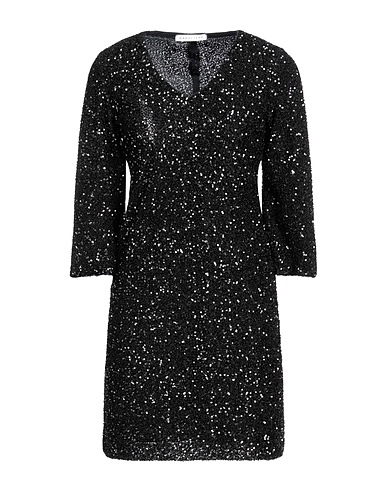 CARACTÈRE Vestito corto Nero 100% Poliestere
