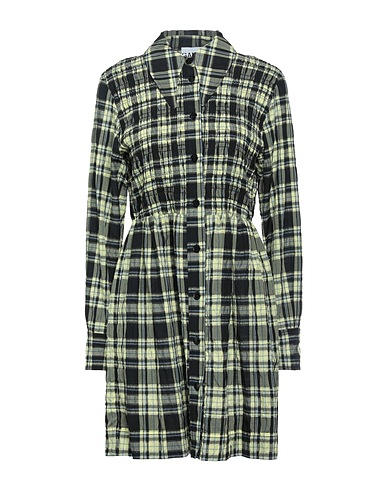 GANNI Shirt dress Pastel yellow 59% Cotton, 37% Polyester, 4% Elastane