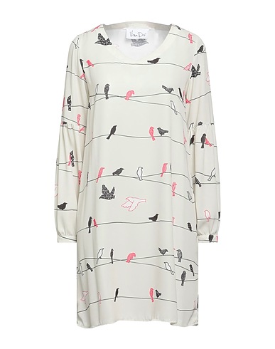 VIRNA DRÒ Short dress Beige 97% Polyester, 3% Elastane
