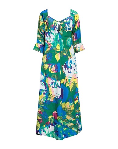 ROCCOBAROCCO Langes Kleid Grün 100% Polyester