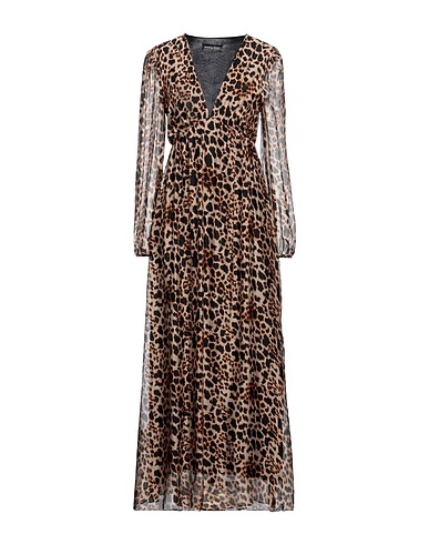 VANESSA SCOTT Midi dress Beige 70% Viscose, 30% Silk