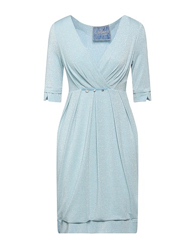 ELISA CAVALETTI by DANIELA DALLAVALLE Short dress Sky blue 69% Viscose, 14% Polyester, 12% Polyamide, 5% Elastane