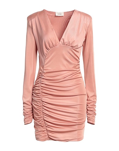 VICOLO Robe courte Vieux rose 97% Polyester, 3% Élasthanne