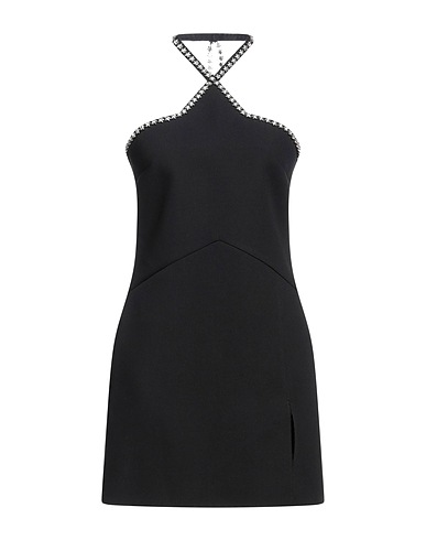 MSGM Short dress Black 84% Polyester, 10% Viscose, 6% Elastane
