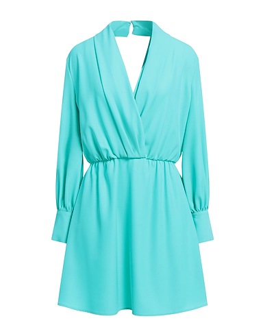 VICOLO Short dress Turquoise 96% Polyester, 4% Elastane