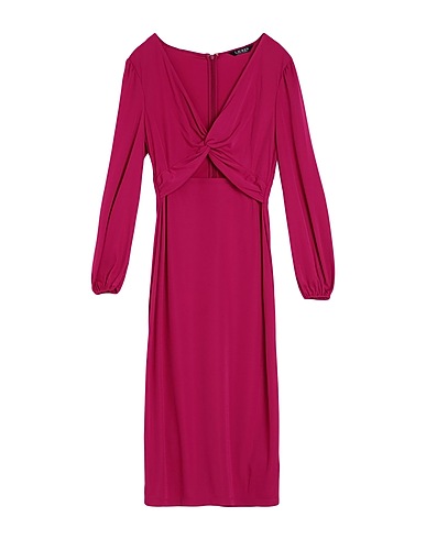 LAUREN RALPH LAUREN Midi dress TWIST-FRONT JERSEY CUTOUT DRESS
 Magenta 94% Polyester, 6% Elastane