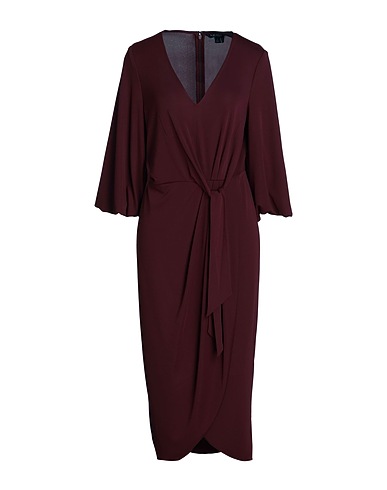 LAUREN RALPH LAUREN Midi dress STRETCH JERSEY TIE-FRONT MIDI DRESS
 Burgundy 94% Polyester, 6% Elastane