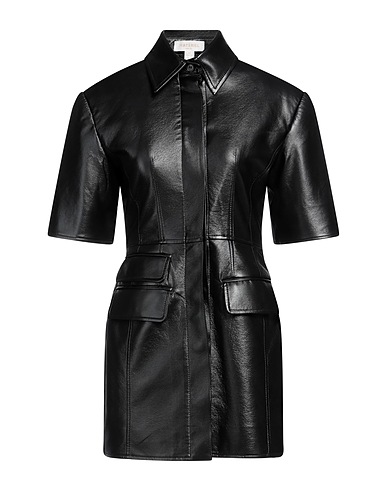 MATÉRIEL Shirt dress Black 100% Polyester, Polyurethane