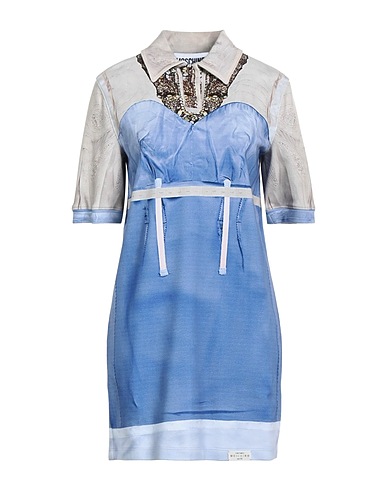 MOSCHINO Short dress Blue 97% Cotton, 3% Elastane