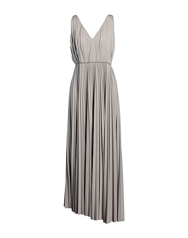 FABIANA FILIPPI Long dress Light grey 100% Polyester, Wool, Brass