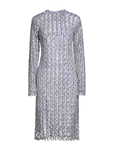 MSGM Midi dress Silver 92% Polyamide, 8% Elastane