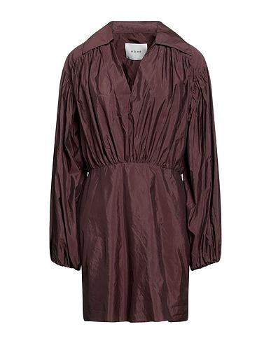 RÓHE Short dress Dark brown 73% Polyamide, 27% Silk