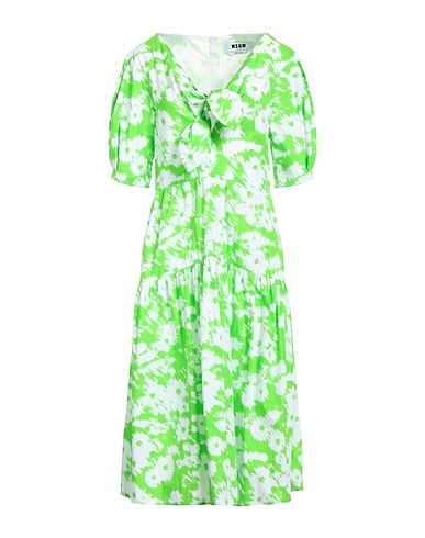 MSGM Vestito midi Verde lime 100% Cotone