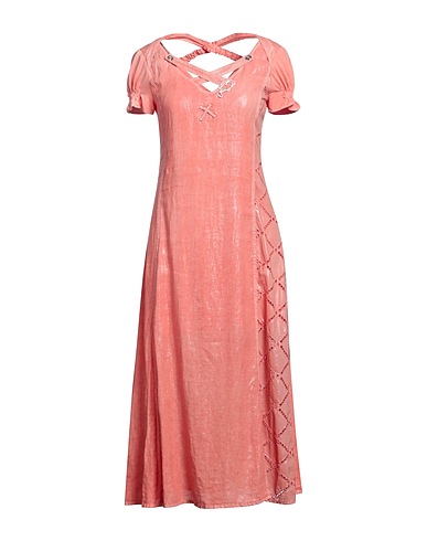 ELISA CAVALETTI by DANIELA DALLAVALLE Midi dress Coral 100% Linen, Viscose, Elastane