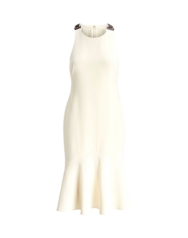 LAUREN RALPH LAUREN Midi dress Cream 91% Polyester, 9% Elastane