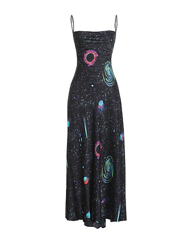 MSGM Long dress Black 97% Viscose, 3% Elastane