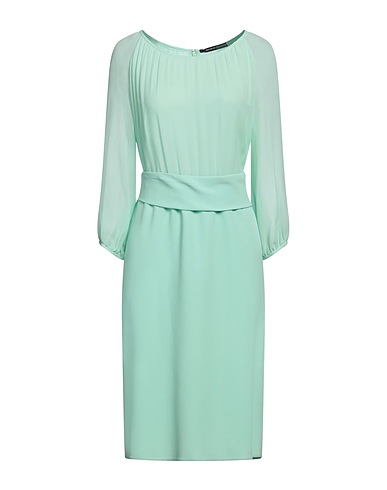 BOTONDI COUTURE Short dress Light green 100% Silk, Acrylic, Viscose