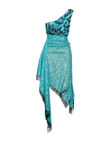 CHRISTIAN PELLIZZARI Kurzes Kleid Tūrkis 100% Polyester, Baumwolle, Seide