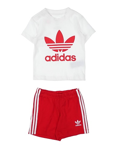 ADIDAS ORIGINALS Baby co-ord  Trefoil Shorts Tee Set
 White 100% Cotton