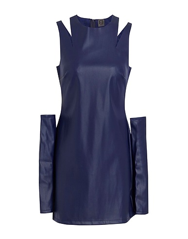8 by YOOX Sheath dress CUT-OUT MINI DRESS & GLOVES
 Navy blue 50% Polyurethane, 50% Polyester