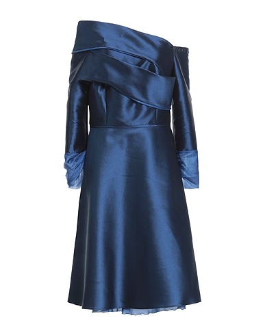 BOTONDI COUTURE 미디 원피스 네이비 100% 실크, 폴리에스테르