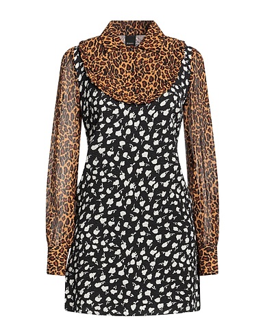 PINKO Shirt dress Camel 96% Polyester, 4% Elastane